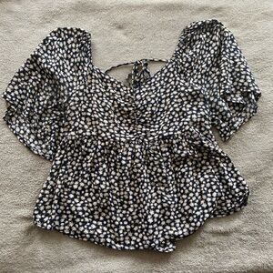 American Eagle Sunflower Babydoll Shirt